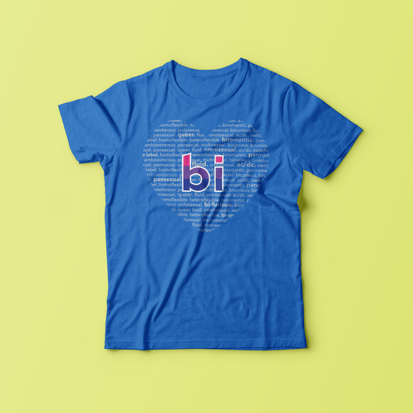Bi+ Heart Word Cloud T-Shirt