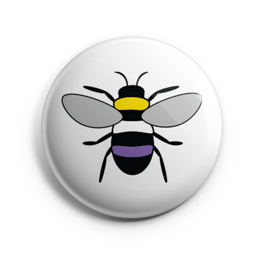 Nonbinary Pride Bee Button