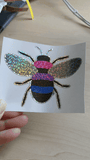 Sparkly Holographic Bi Pride Bee Stickers (5ct.)
