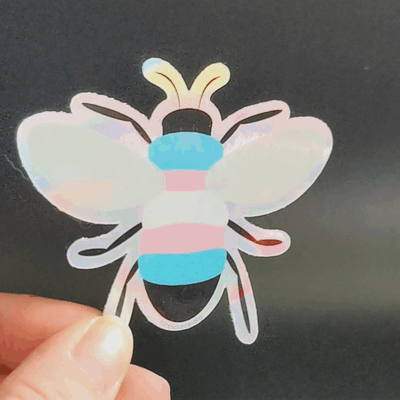 Holographic Pansexual Bi Pride Bee Stickers (5ct.) – BRC