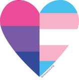 Bisexual and Trans Heart Sticker