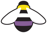 Nonbinary Pride Bee Buttons, set of 5