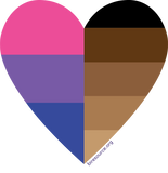 BIPOC Bisexual Heart Buttons, set of 5
