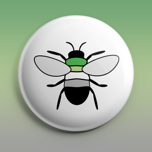 Aromantic Pride Bee Button