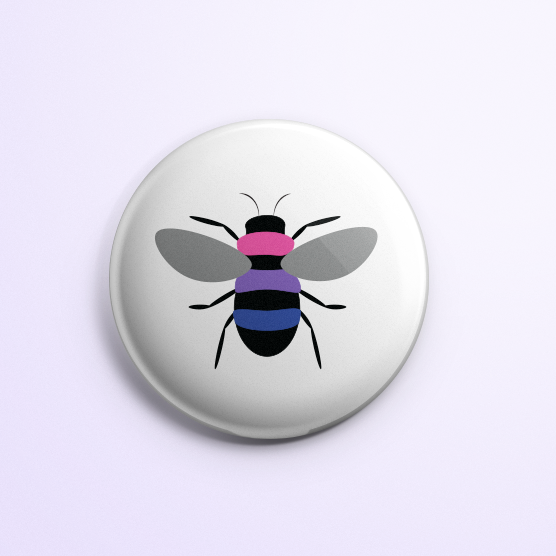 Bi Pride Bee Button