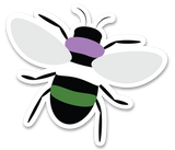 Genderqueer Pride Bee Stickers (5ct.)