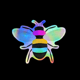 Holographic Pansexual Bi Pride Bee Stickers (5ct.)