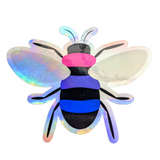 Holographic Bi Pride Bee Stickers (5ct.)