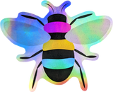 Holographic Pansexual Bi Pride Bee Stickers (5ct.)