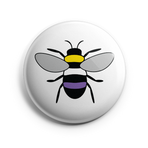 Nonbinary Pride Bee Button