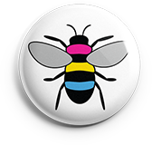 Pansexual Pride Bee Button