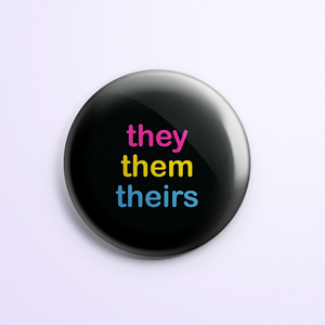 Pronoun Button: They/Them Pansexual Flag Colors