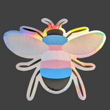 Holographic Trans Pride Bee Sticker