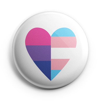 Bi+ and Trans Heart Button