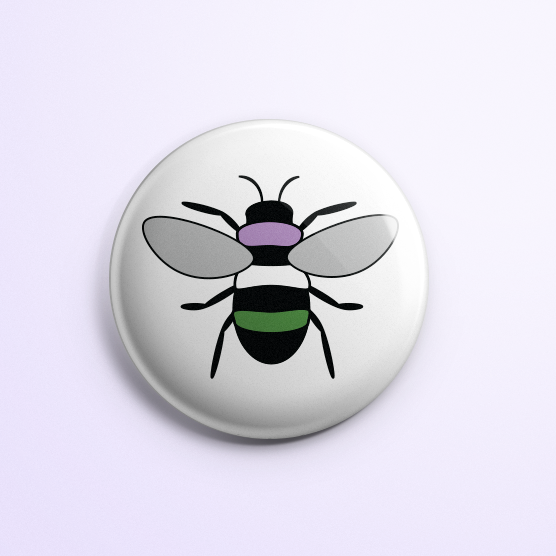 Genderqueer Pride Bee Button