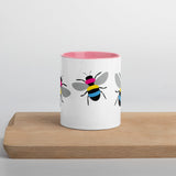 White Pansexual Bee Mug with Color Inside